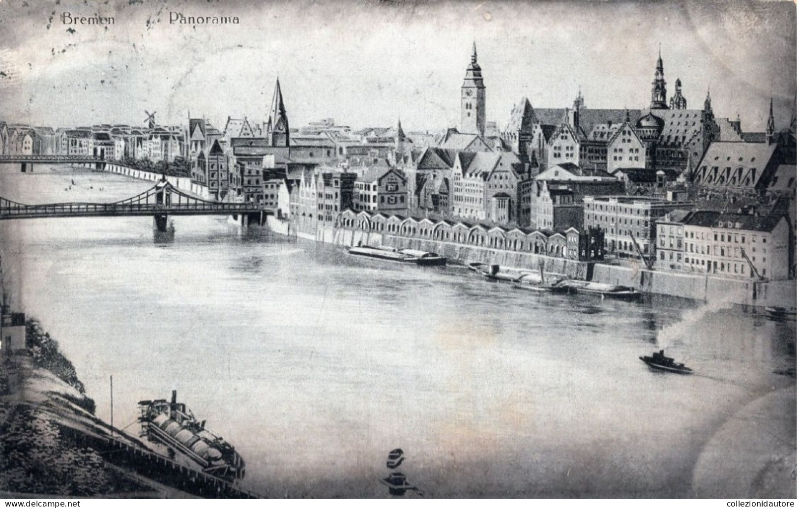 BREMEN - PANORAMA - CARTOLINA FP SPEDITA NEL 1920 - Bremen