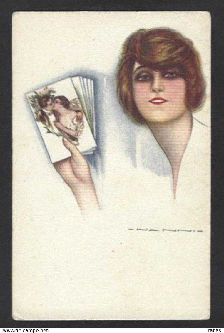 CPA NANNI Art Déco Femme Girl Woman Non Circulé Illustrateur Italien Italie Jeu De Cartes Playing Cards Cartes à Jouer - Cartas