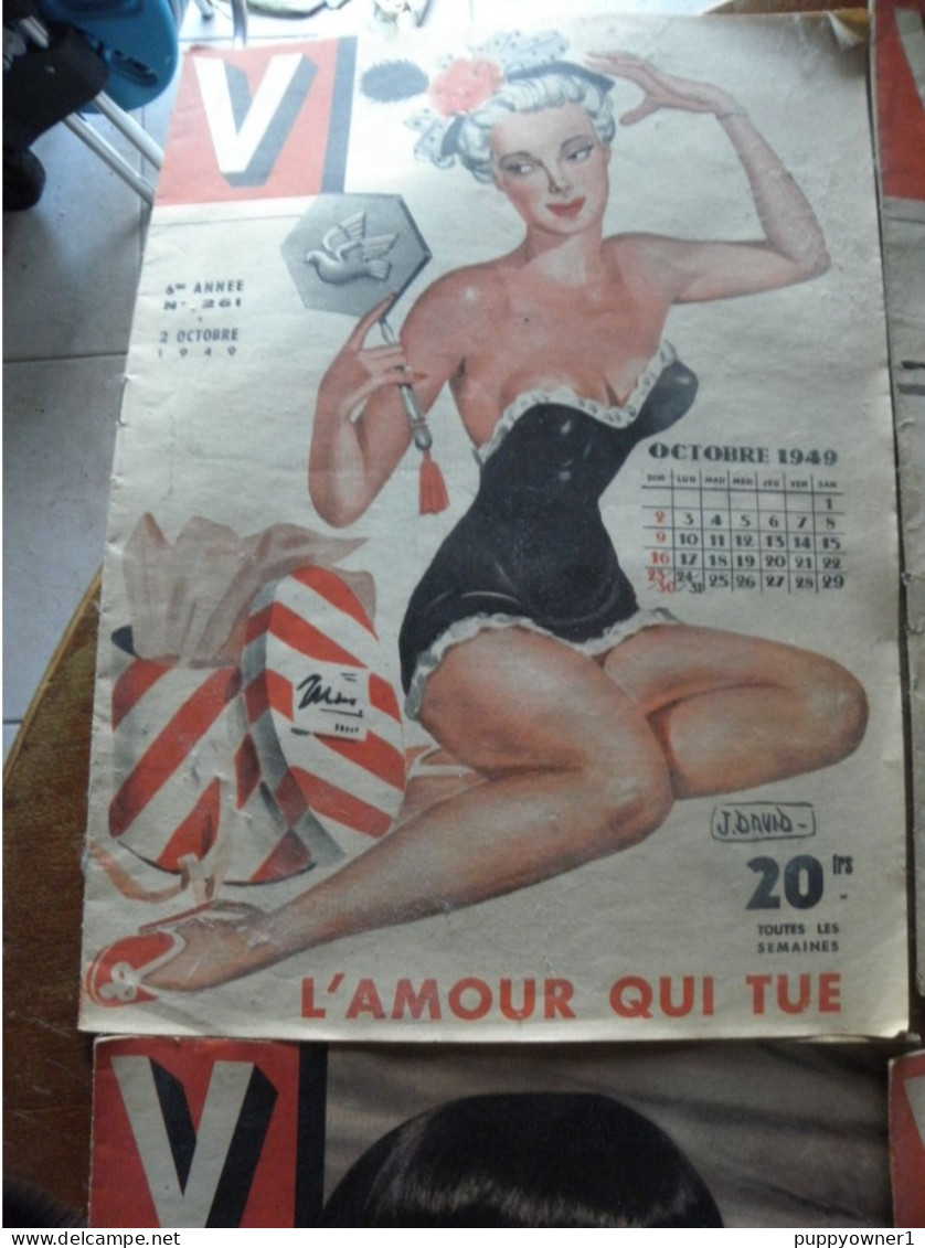 4 Vintage V Magazine 1949 (érotisme Pour Adultes) - Zeitschriften & Kataloge