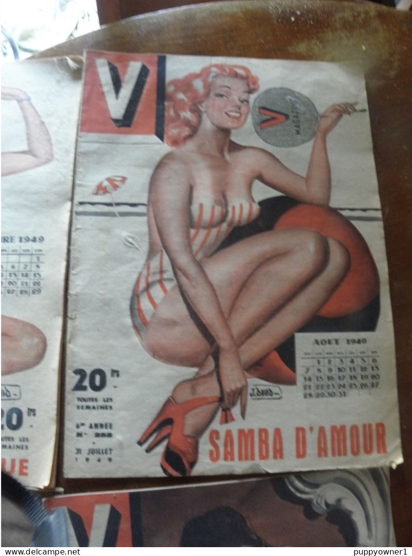 4 Vintage V Magazine 1949 (érotisme Pour Adultes) - Riviste & Cataloghi