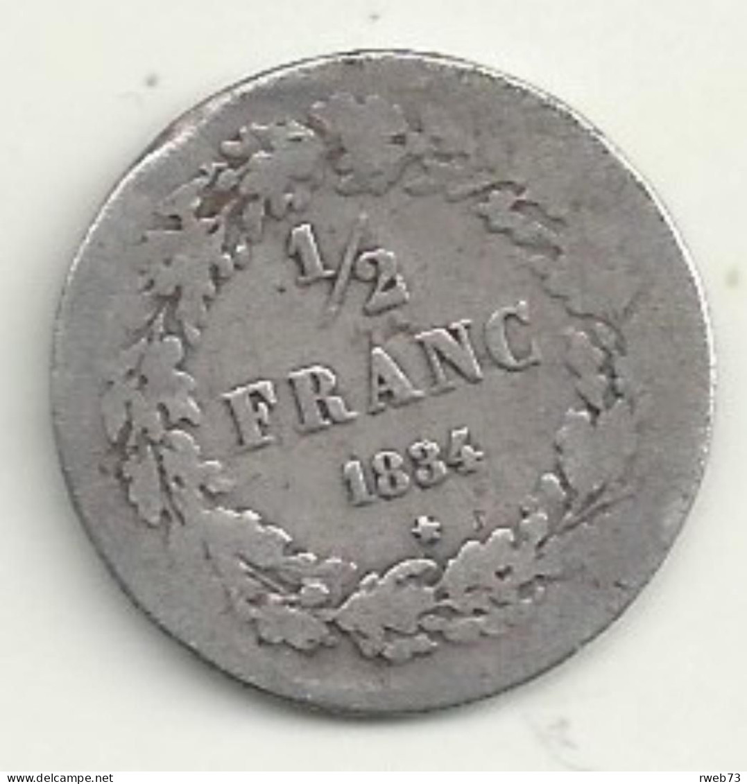 BELGIQUE - 1/2 Franc - 1834 - Argent - B/TB - 1/2 Franc