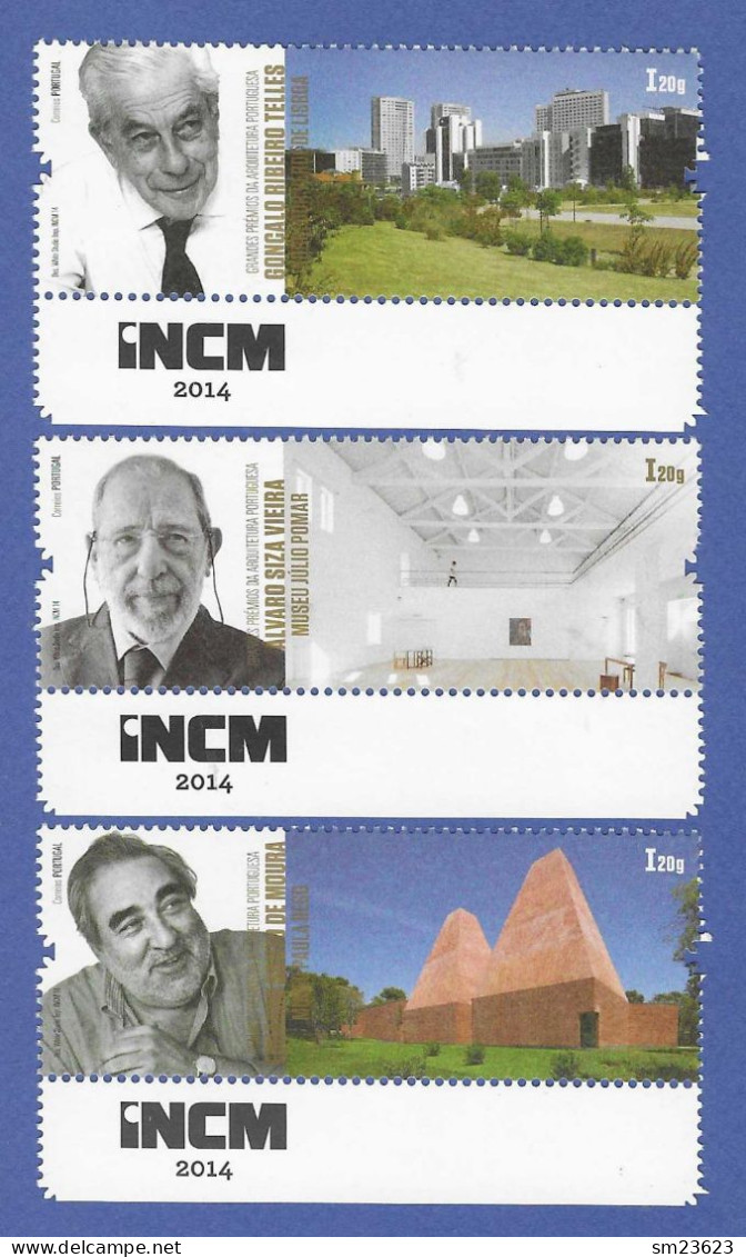 Portugal  2014  Mi.Nr. 3916 / 3918 , Grandes Premios Da Arquitetura Portuguesa - Postfrisch / MNH / (**) - Neufs
