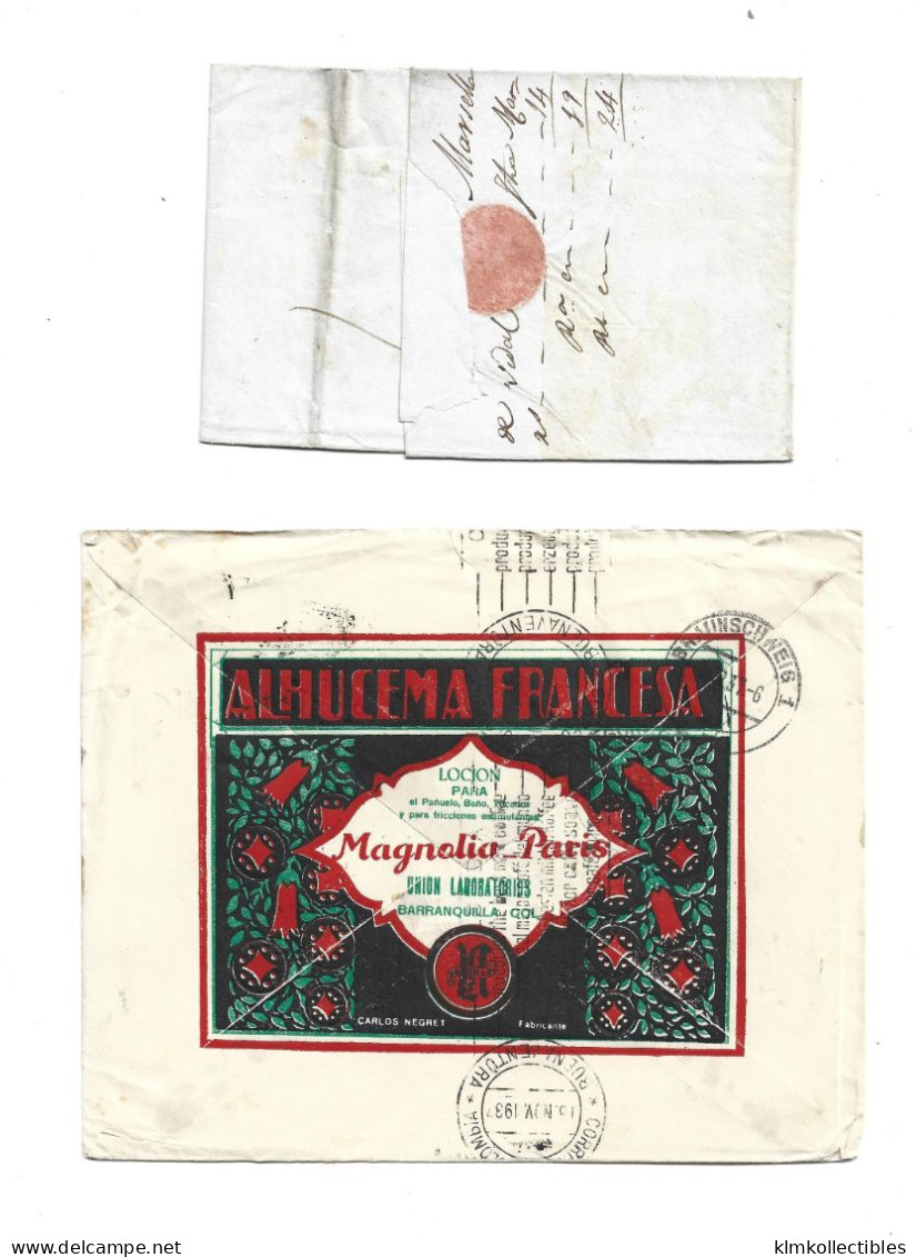 COLOMBIA - POSTAL HISTORY LOT - ADVERTISE - PREPHILATELIC COVER MARSELLA - Colombie