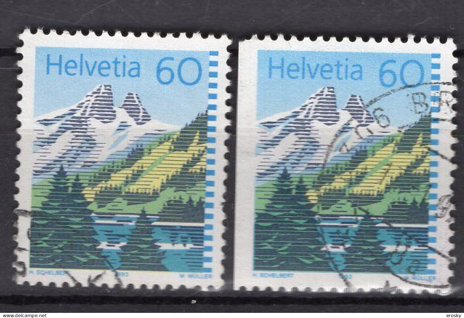 T2529 - SUISSE SWITZERLAND Yv N°1418+1418b - Used Stamps