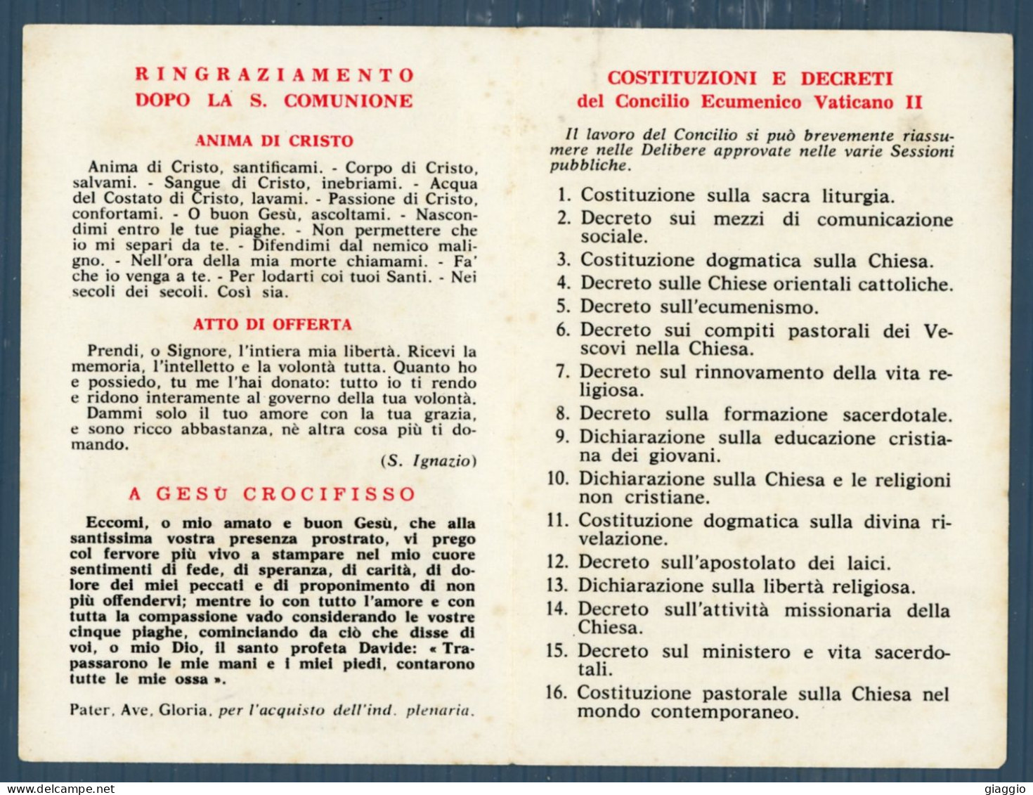 °°° Santino N. 8663 - Pasqua 1966 - Pieve Di S. Andrea Ap. Venzone °°° - Religion &  Esoterik