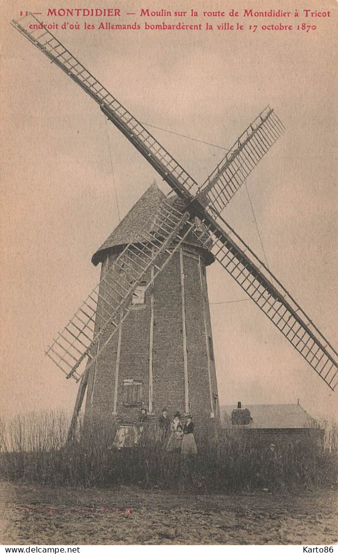 Montdidier * Le Moulin à Vent Sur La Route De Montdidier à Tricot * Molen Minoterie - Montdidier