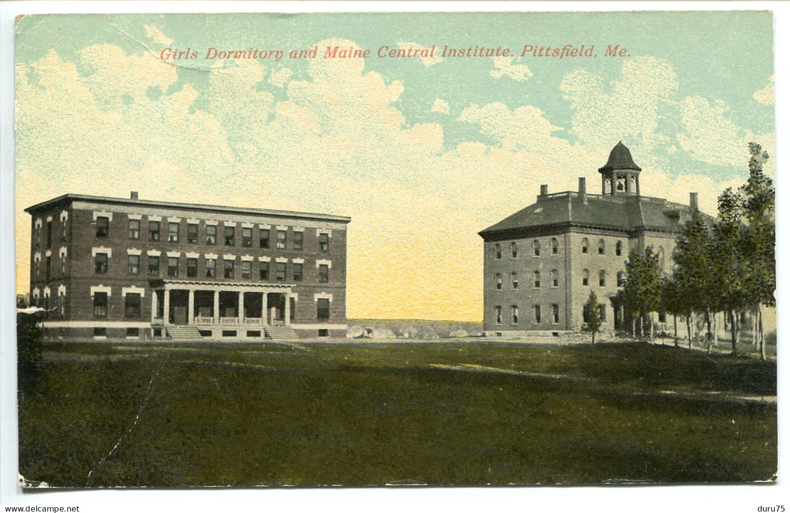 CPA Voyagé 1912 - PITTSFIELD Girls Dormitory And Maine Central Institute ( Dortoir Filles Institut Central ) - Andere & Zonder Classificatie
