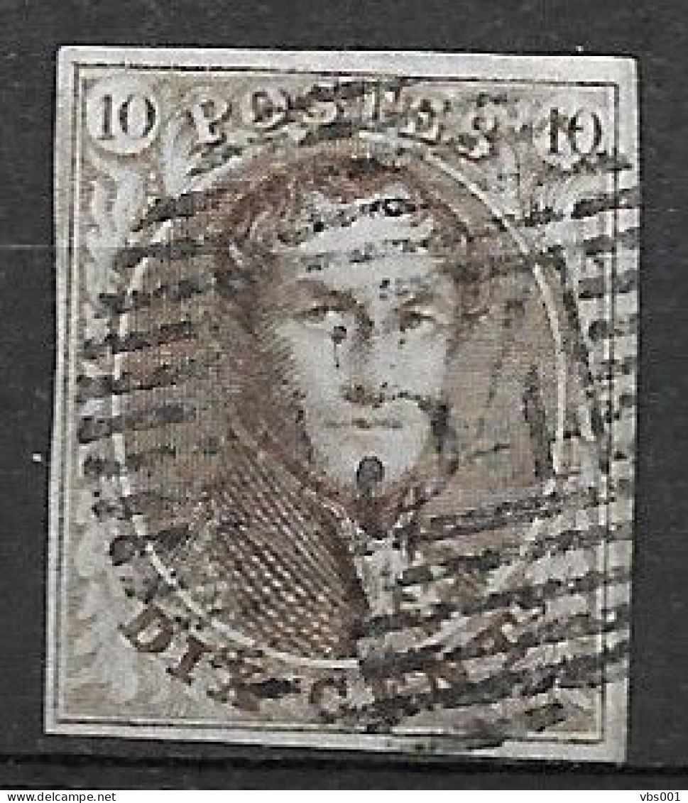 OBP10 Met 4 Randen En Met Balkstempel P34 Dison ( Zie Scans) - 1858-1862 Medallones (9/12)