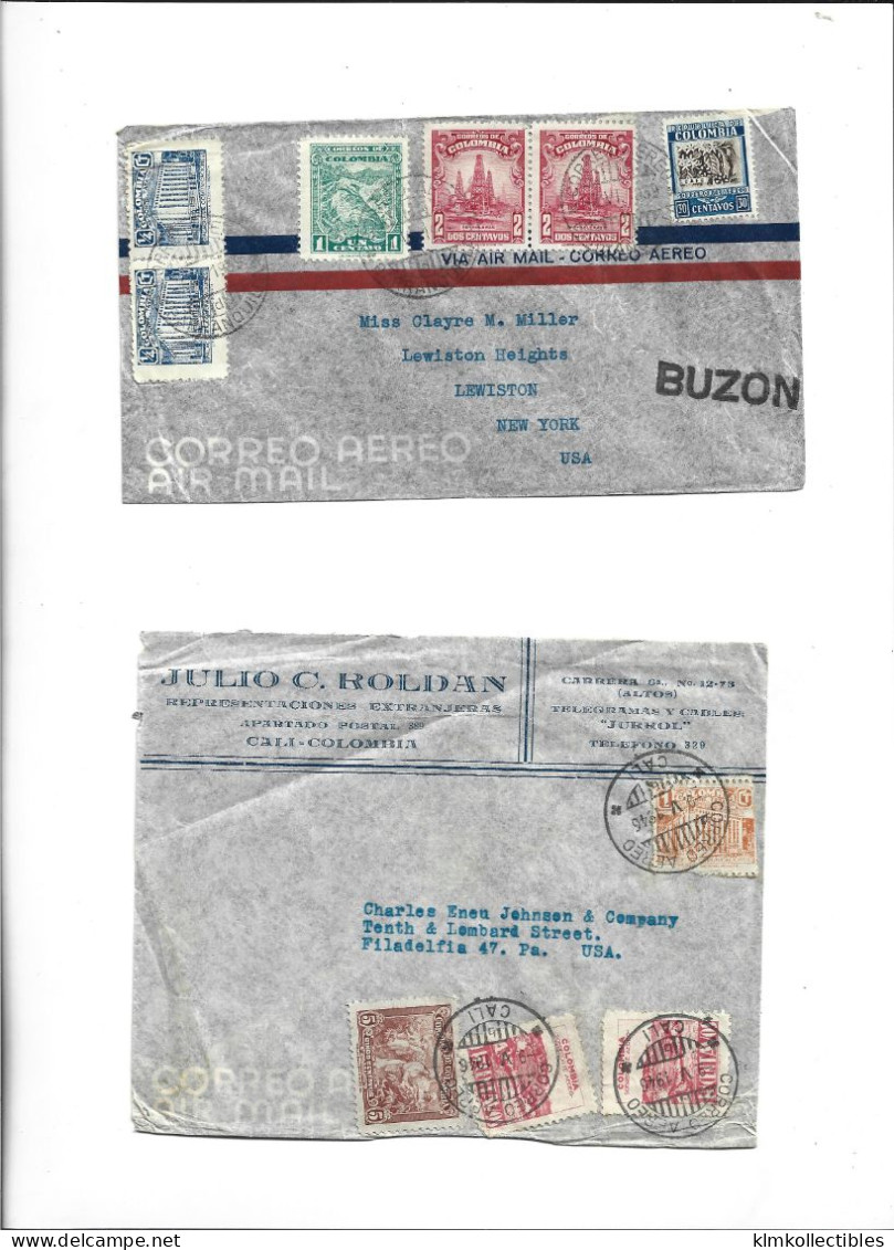 COLOMBIA - POSTAL HISTORY LOT - AIRMAIL 4 COVERS - Colombia