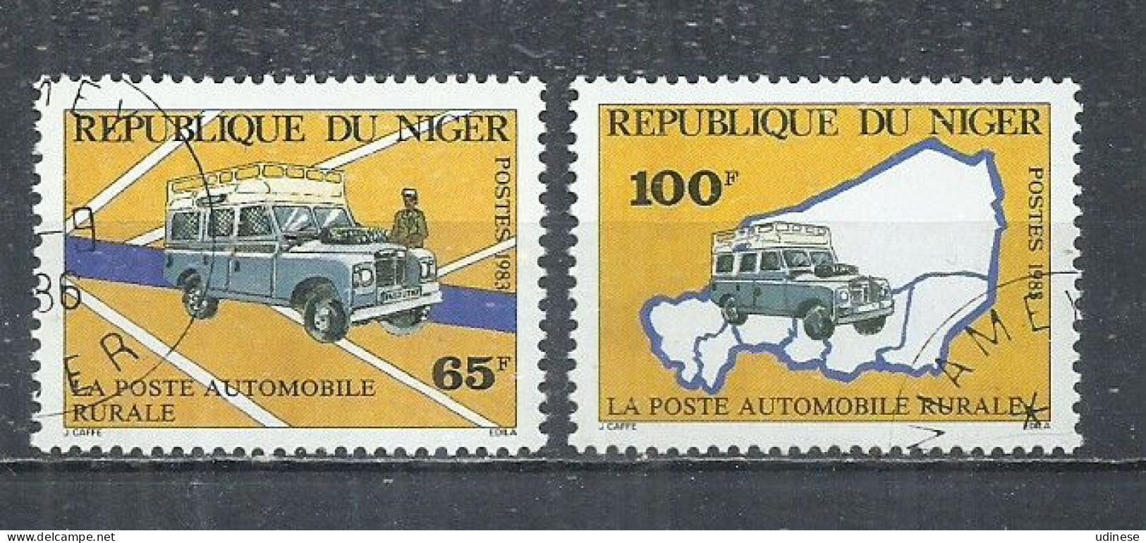 NIGER 1983 - RURAL MAIL CARS - CPL. SET - USED OBLITERE GESTEMPELT USADO - Poste