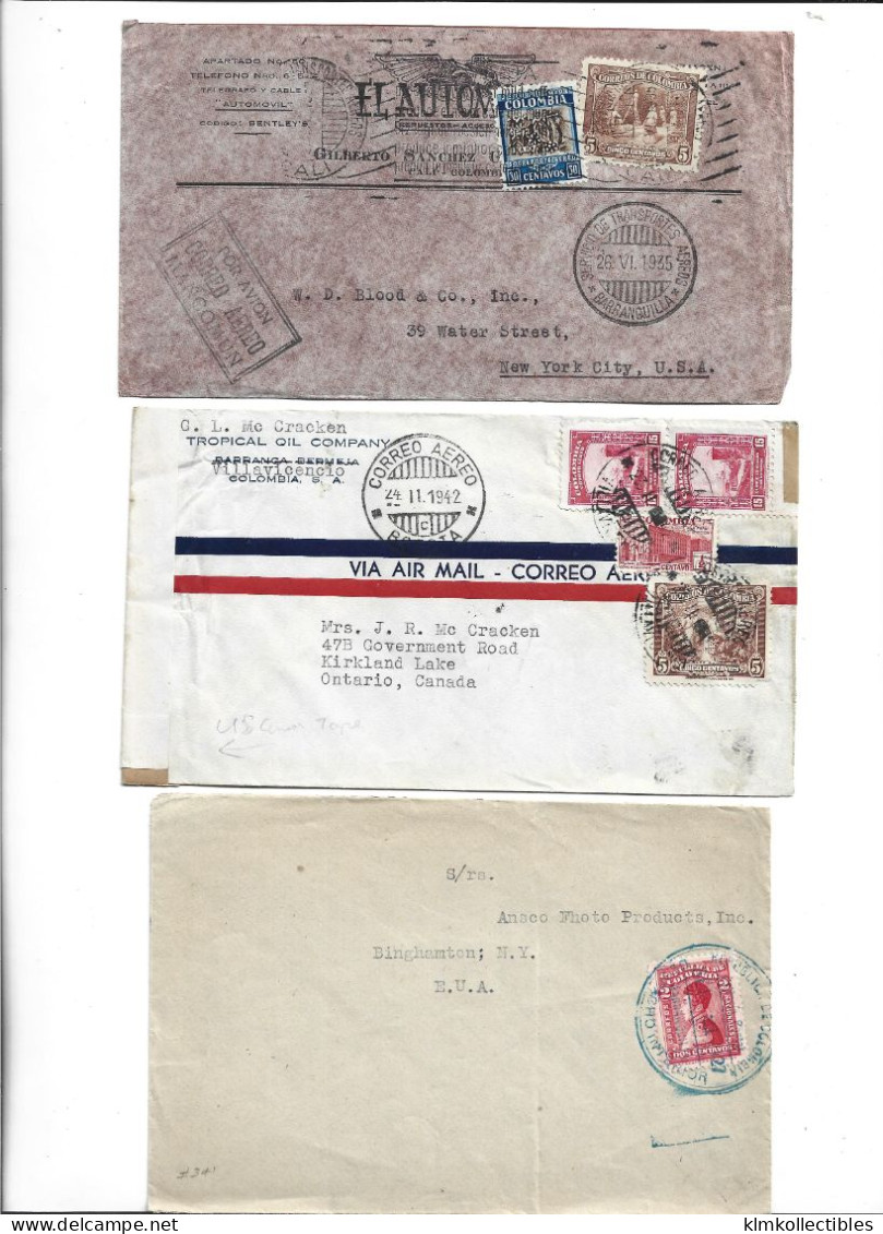 COLOMBIA - POSTAL HISTORY LOT - AIRMAIL CENSORED - Colombia