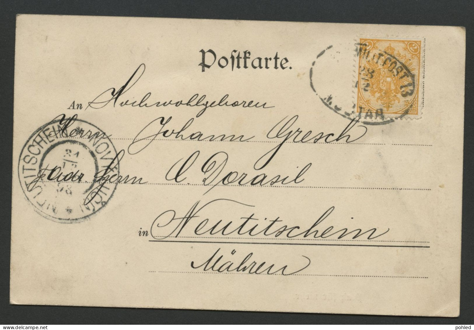 01307*BOSNIA AND HERZEGOVINA*MOSTAR*POSTCARD*MILITÄR POST*OVAL POSTMARK*1898 - Militaria