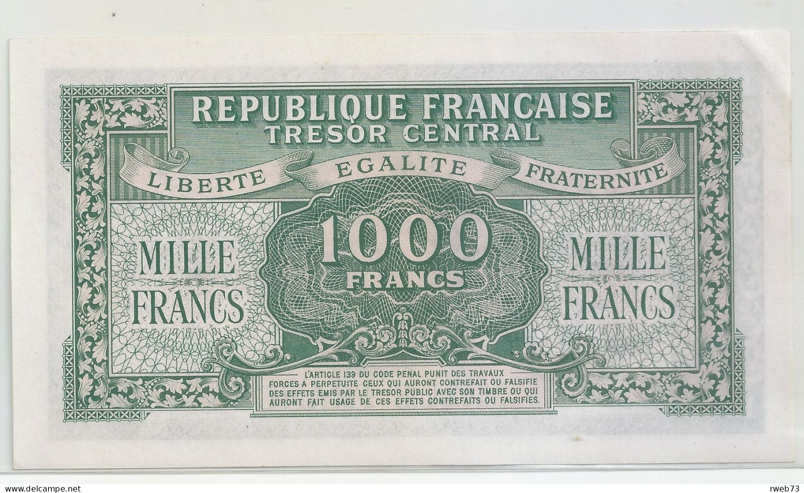 Fayette VF13/01 - 1000 Francs - Marianne - Série D - Numéro 371990 - TTB - 1943-1945 Marianna