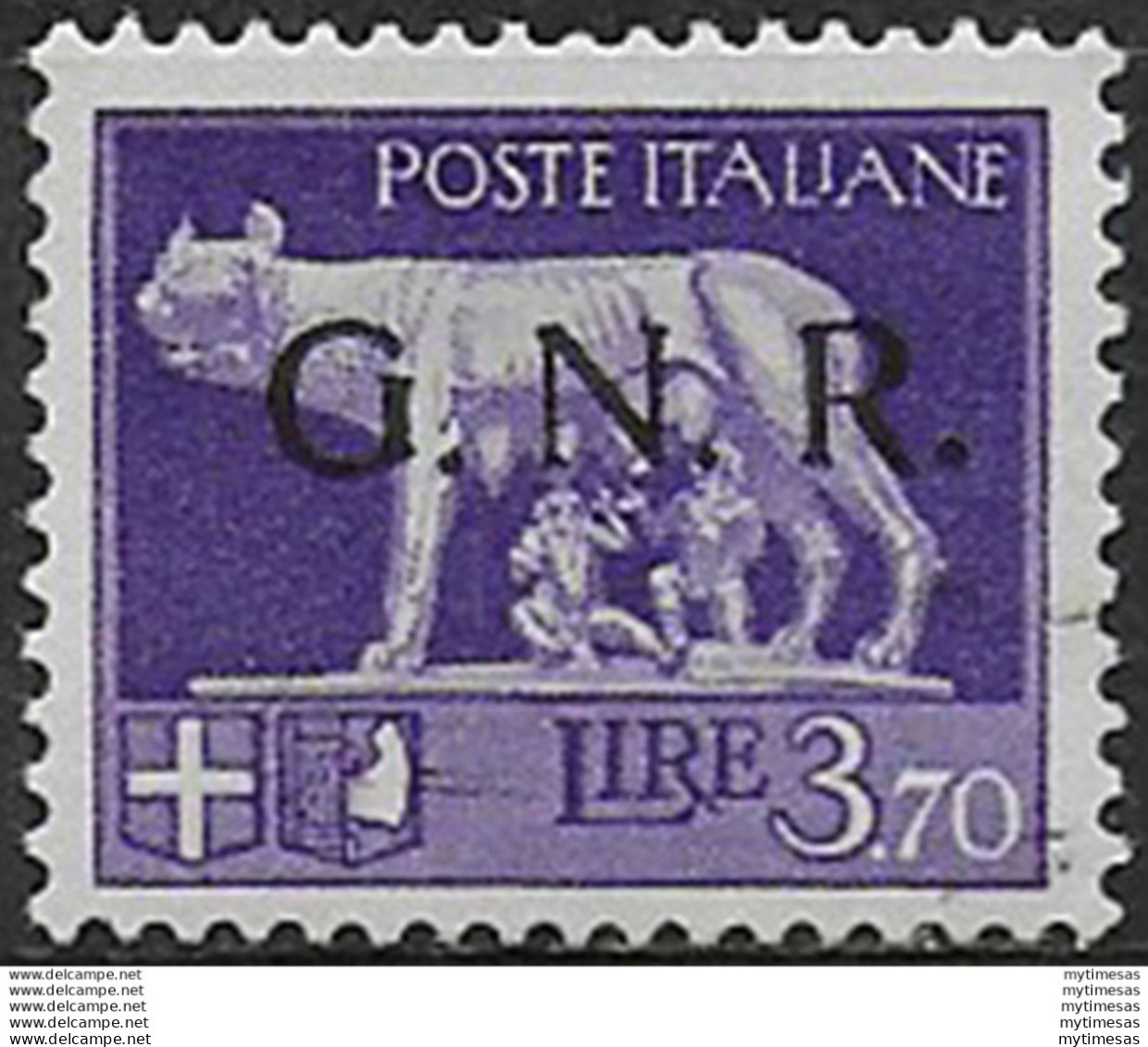 1944 Repubblica Sociale Lire 3,70 G.N.R. Verona Var MNH Sassone N 484iaac - Otros & Sin Clasificación