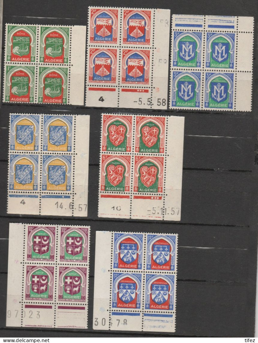 Année 1956-N°337/337F Neufs**MNH : Armoiries Des Villes (7 Valeurs) : En Bloc De 4 - Unused Stamps