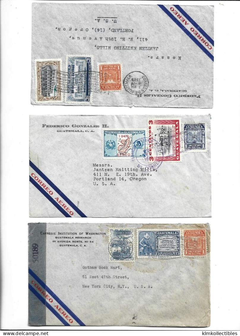 GUATEMALA - POSTAL HISTORY LOT 6 COVERS - AIRMAIL CENSORED - Colombie