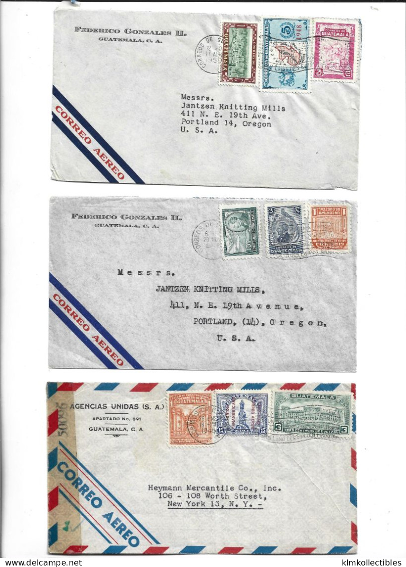 GUATEMALA - POSTAL HISTORY LOT 6 COVERS - AIRMAIL CENSORED BISECT - Colombia