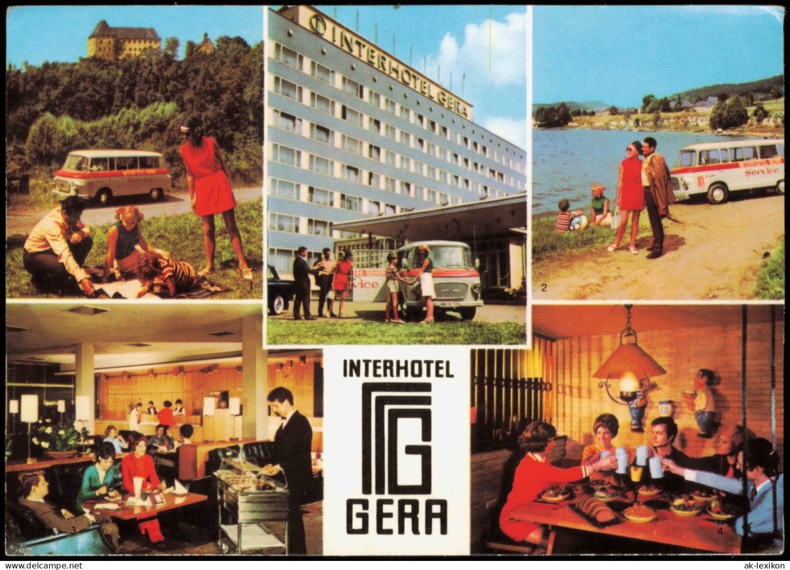 Gera Interhotel Gera - 1. Schloß Burgk, 2. An Der Bleilochtalsperre, 3. Hotelhalle, 4. Bierhöhler 1978/1976 - Gera