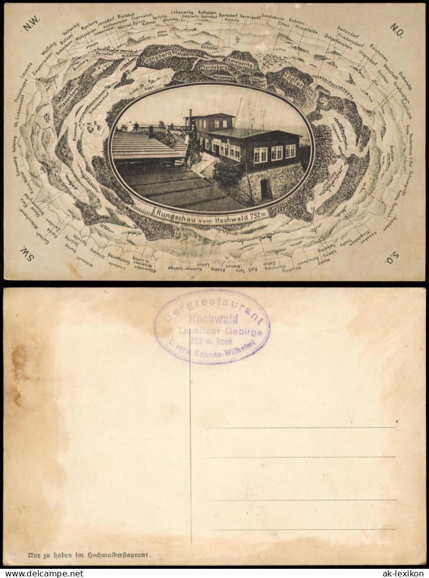 Ansichtskarte Oybin Hochwaldbaude RUNDSCHAU-Karte Berge 1908 - Oybin