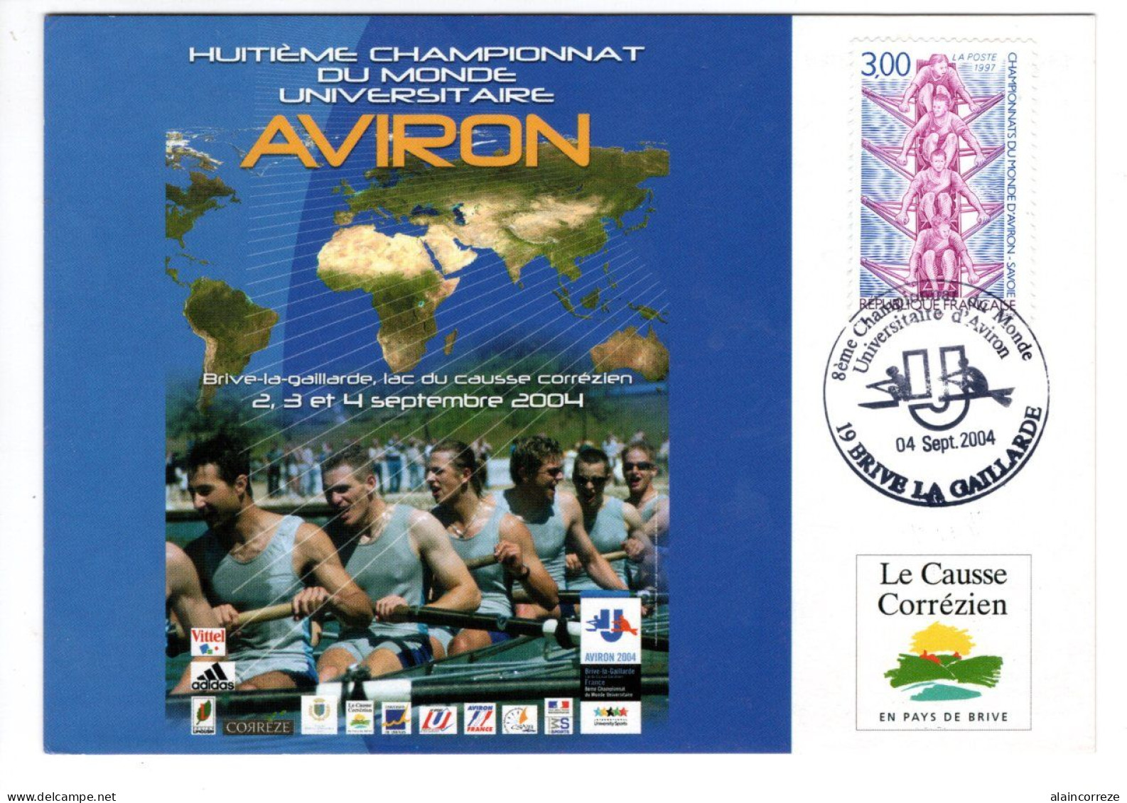 Carte Maximum Corrèze Brive 8e Championnat Du Monde Universitaire D'aviron 2004 - Rowing