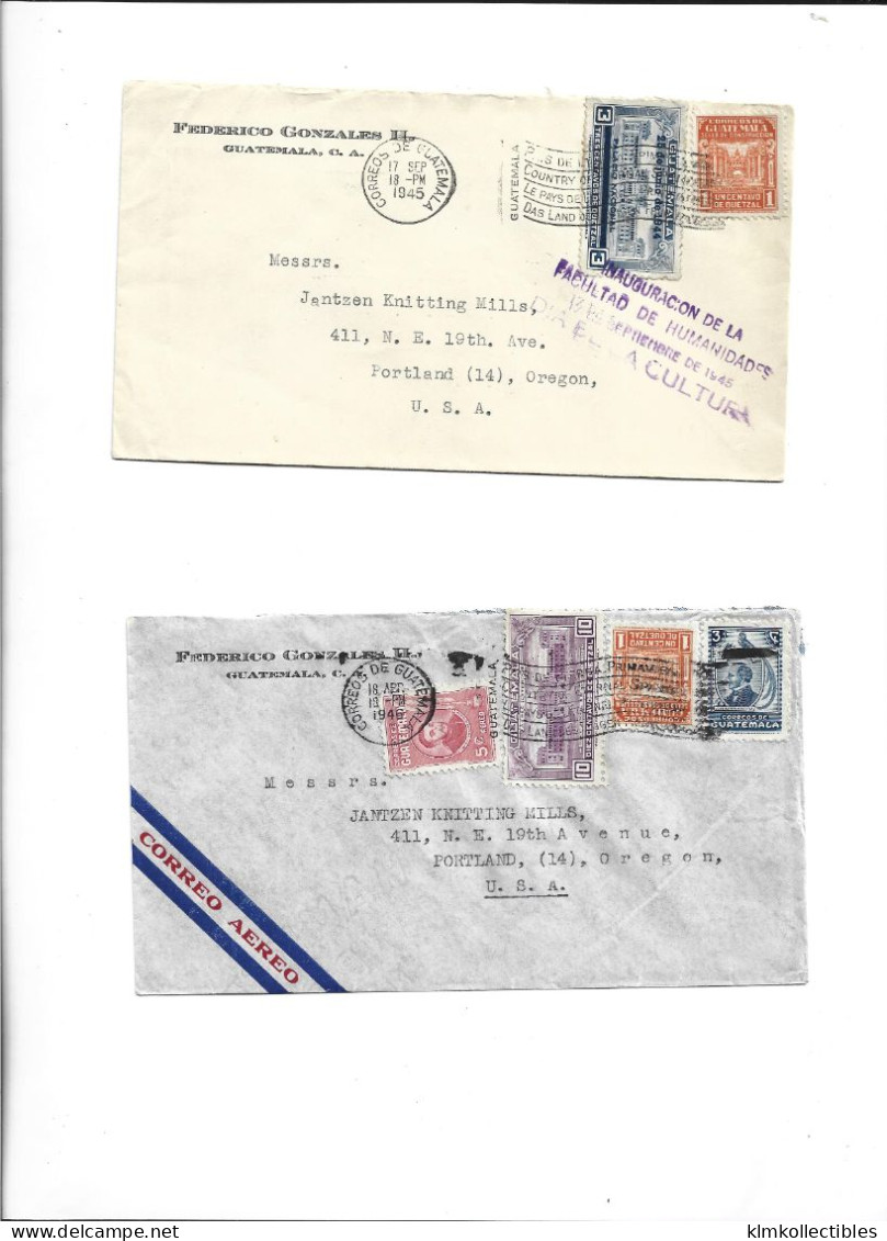 GUATEMALA - POSTAL HISTORY LOT 5 COVERS - AIRMAIL CENSORED - Colombia