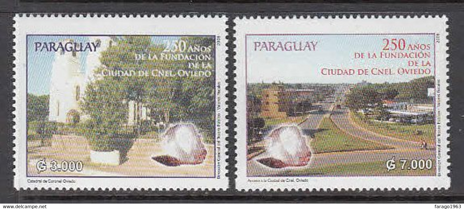 2008 Paraguay City Of Cornel Oviedo Cotton Complete Set Of 2 MNH - Paraguay