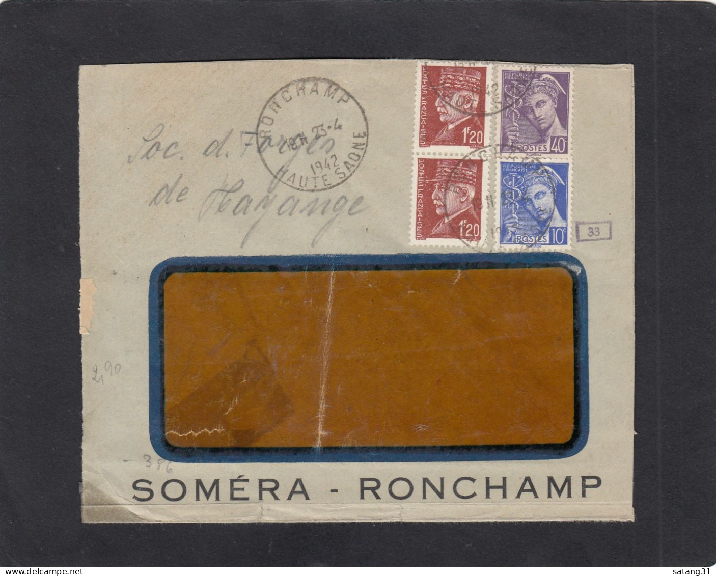 LETTRE DE RONCHAMPS OUVERTE PAR LA CENSURE ALLEMANDE,1942. - Brieven En Documenten