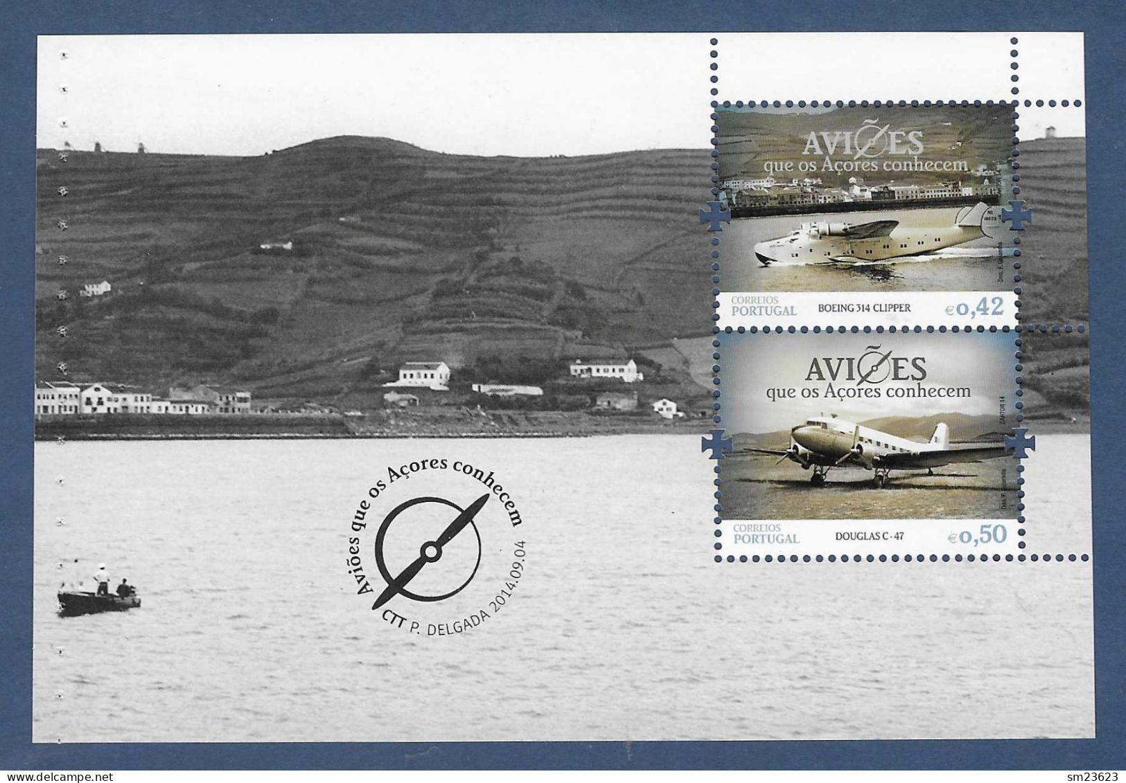 Portugal / Acores  2014  Mi.Nr. 595 / 596 (H-Blatt) , Historische Flugzeuge - Postfrisch / MNH / (**) - Nuovi