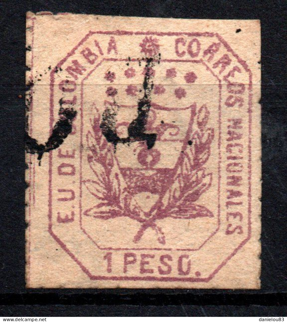 Timbre Oblitéré E.U. De COLOMBIE - 1 PESO - Année 1864 Sans Gomme - Kolumbien