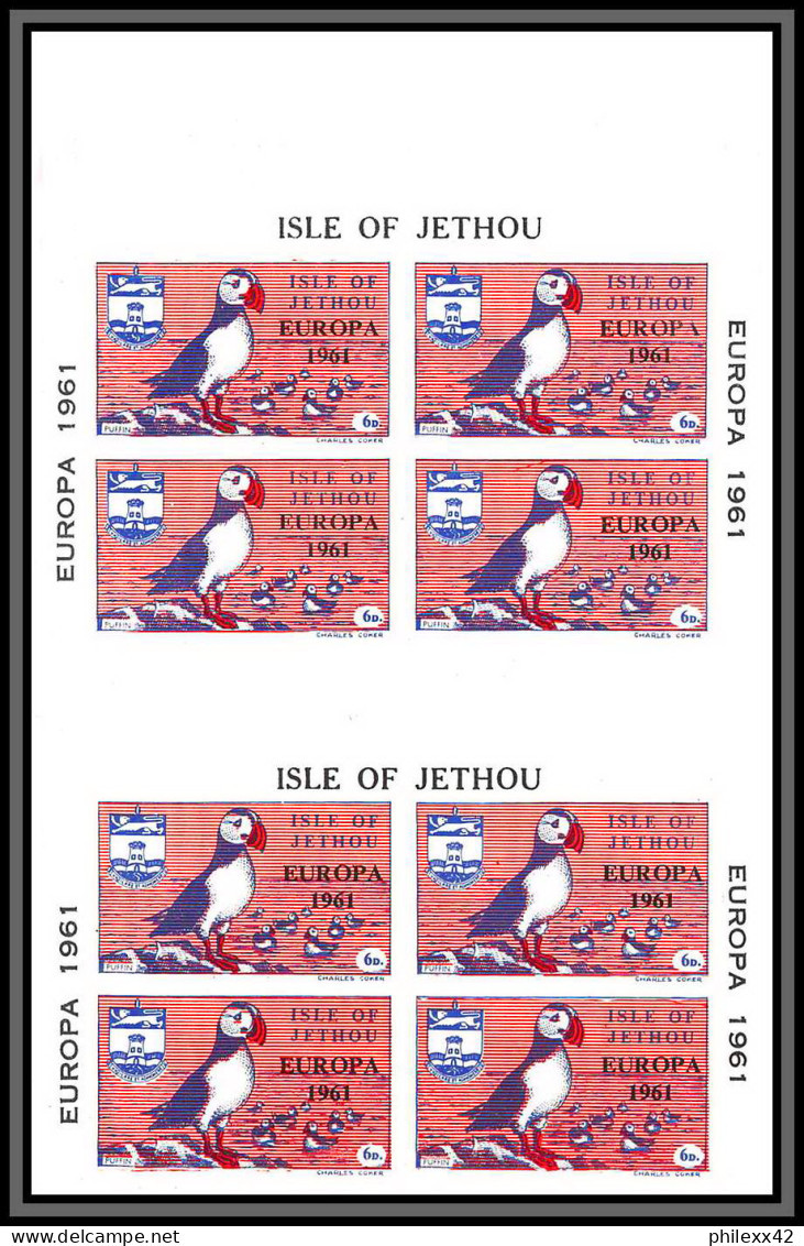 80822 Isle Of Jethou Guernesey Puffin TB Neuf ** MNH Oiseaux Birds Bird Europa 1961 Sheetlet Non Dentelé Imperf - 1961
