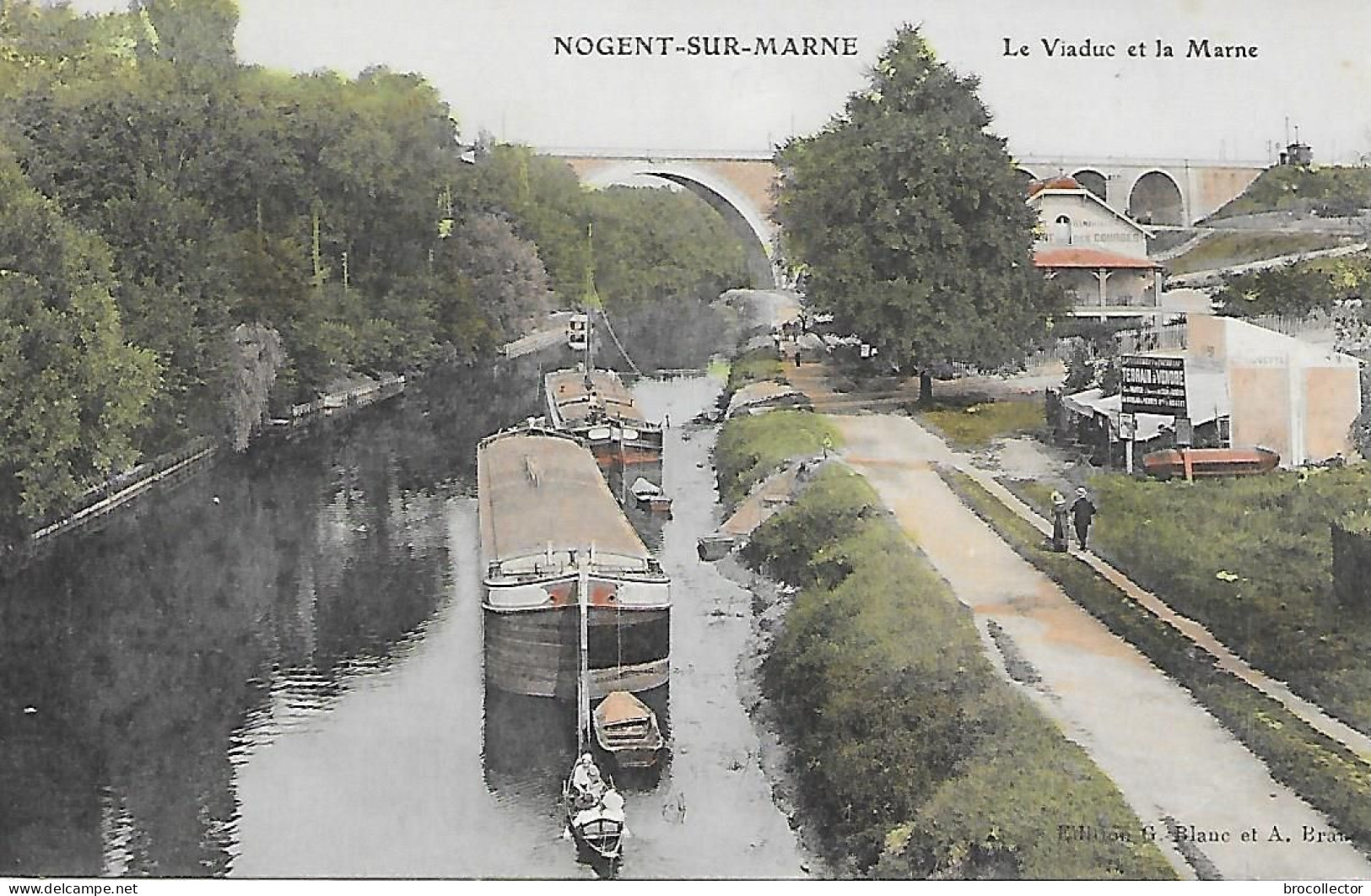 NOGENT Sur MARNE ( 94 ) - Le Viaduc Et La Marne ( Péniches ) - Chiatte, Barconi