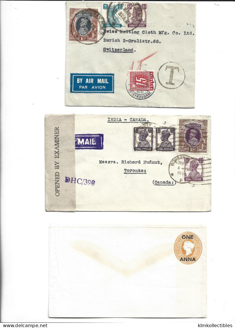 INDIA - GREAT BRITAIN UNITED KINGDOM BIRITISH COLONIES - POSTAL HISTORY LOT - SWITZERLAND POSTAGE DUE CENSORED - Other & Unclassified