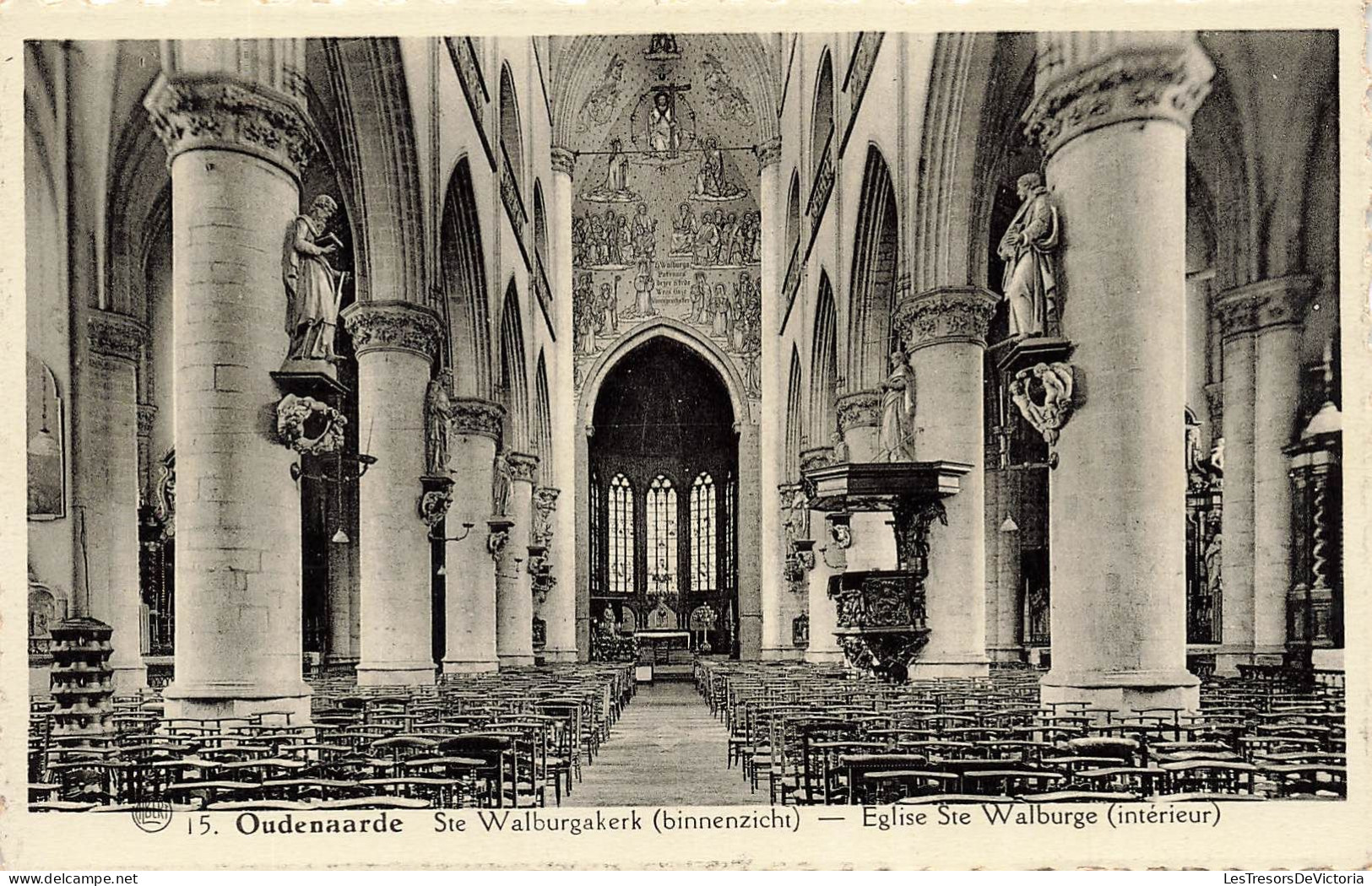 BELGIQUE - Oudenaarde - St Walburgakerk (binnenzicht) - église Ste Walburge (intérieure) - Carte Postale Ancienne - Oudenaarde