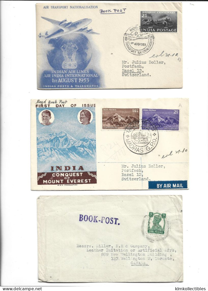 INDIA - GREAT BRITAIN UNITED KINGDOM BIRITISH COLONIES - POSTAL HISTORY LOT - FDC AIRMAIL SLOGAN MACHINE CANCEL - Andere & Zonder Classificatie