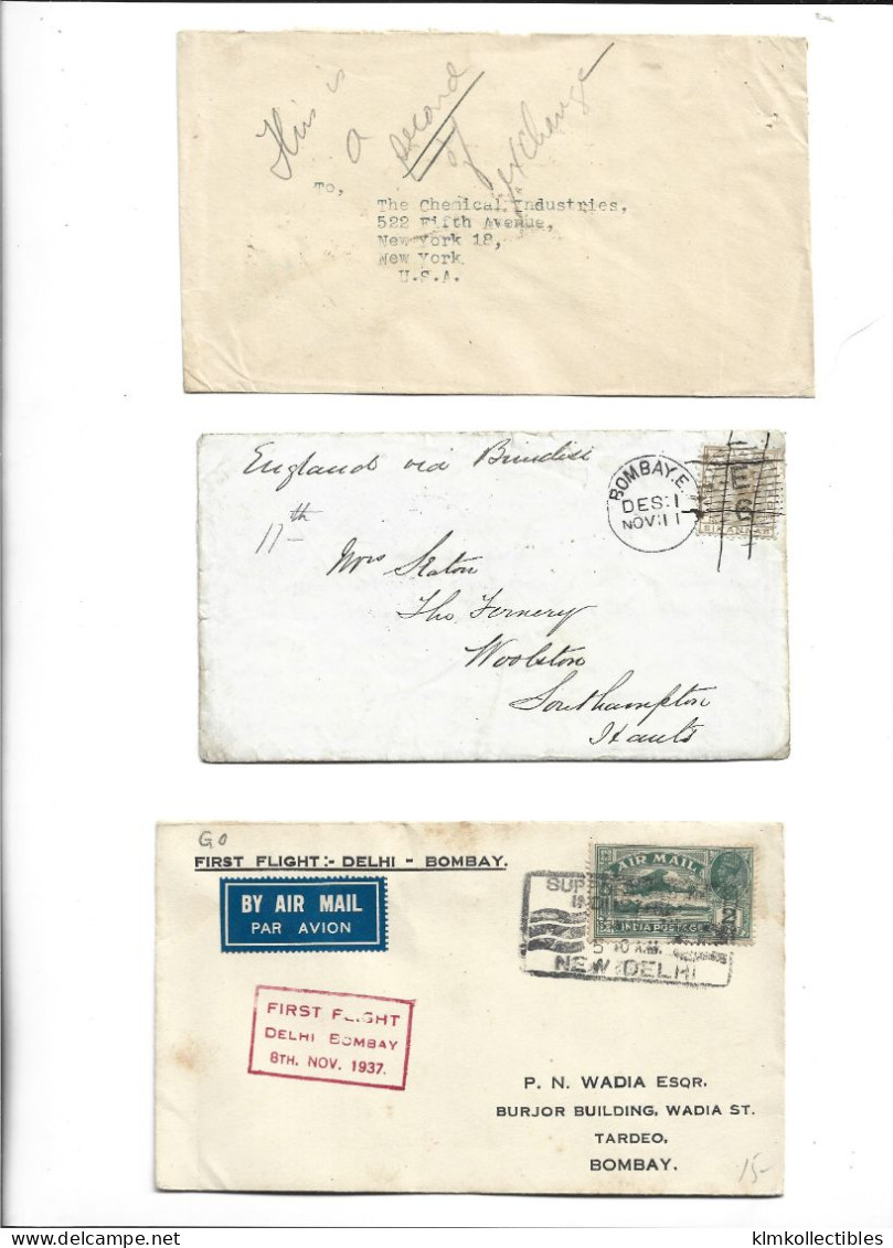 INDIA - GREAT BRITAIN UNITED KINGDOM BIRITISH COLONIES - POSTAL HISTORY LOT - FIRST FLIGHT - Other & Unclassified