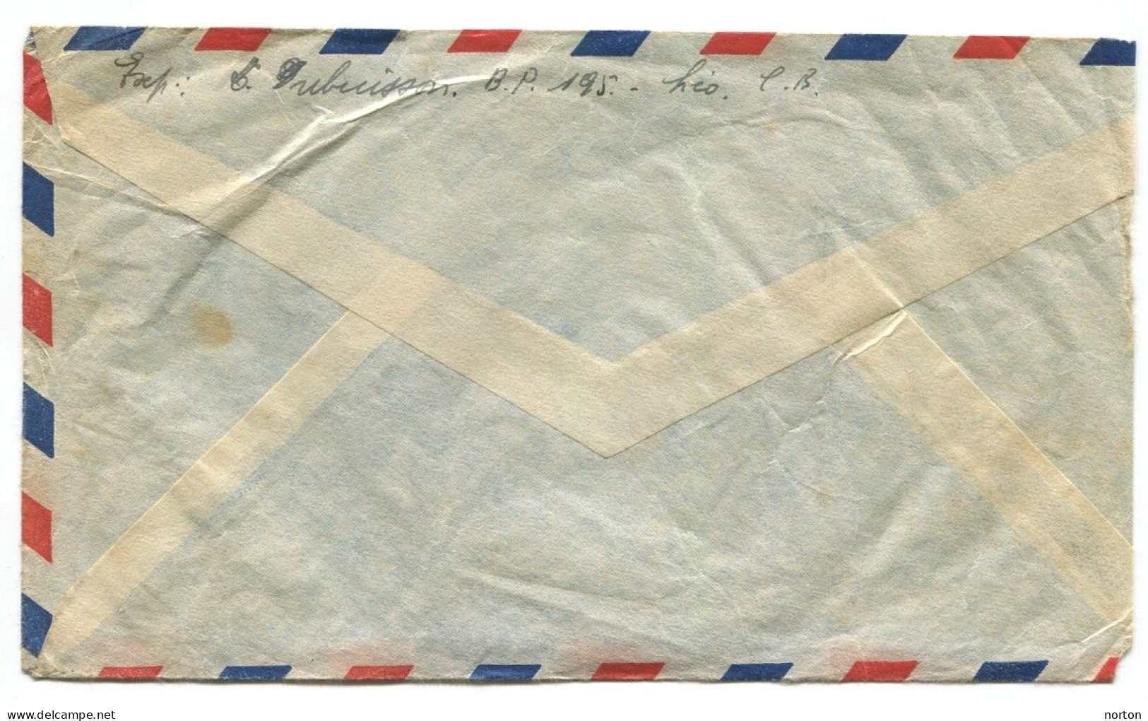 Congo Léopoldville Aérogare Oblit. Keach 8A1 Sur C.O.B. 288 (x2) + 219A Sur Lettre Vers Hannonsart Le 18/07/1950 - Brieven En Documenten