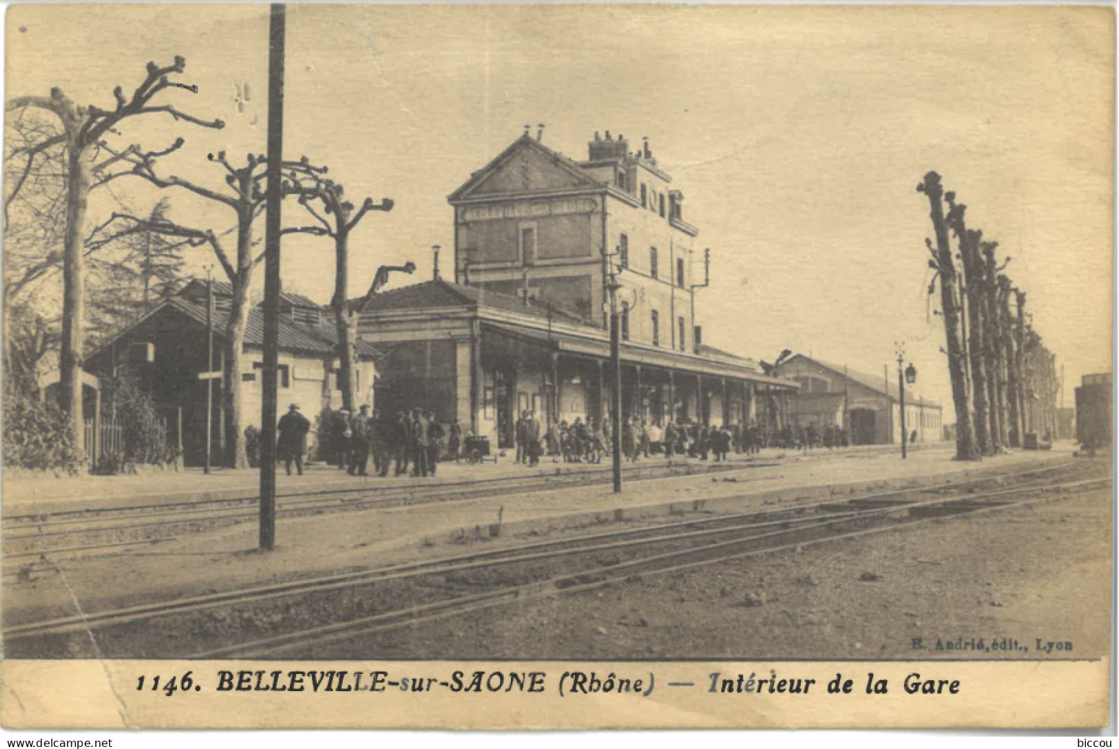 Cpa BELLEVILLE SUR SAONE (Rhône) 69 - Intérieur De La Gare N° 1145 - Belleville Sur Saone