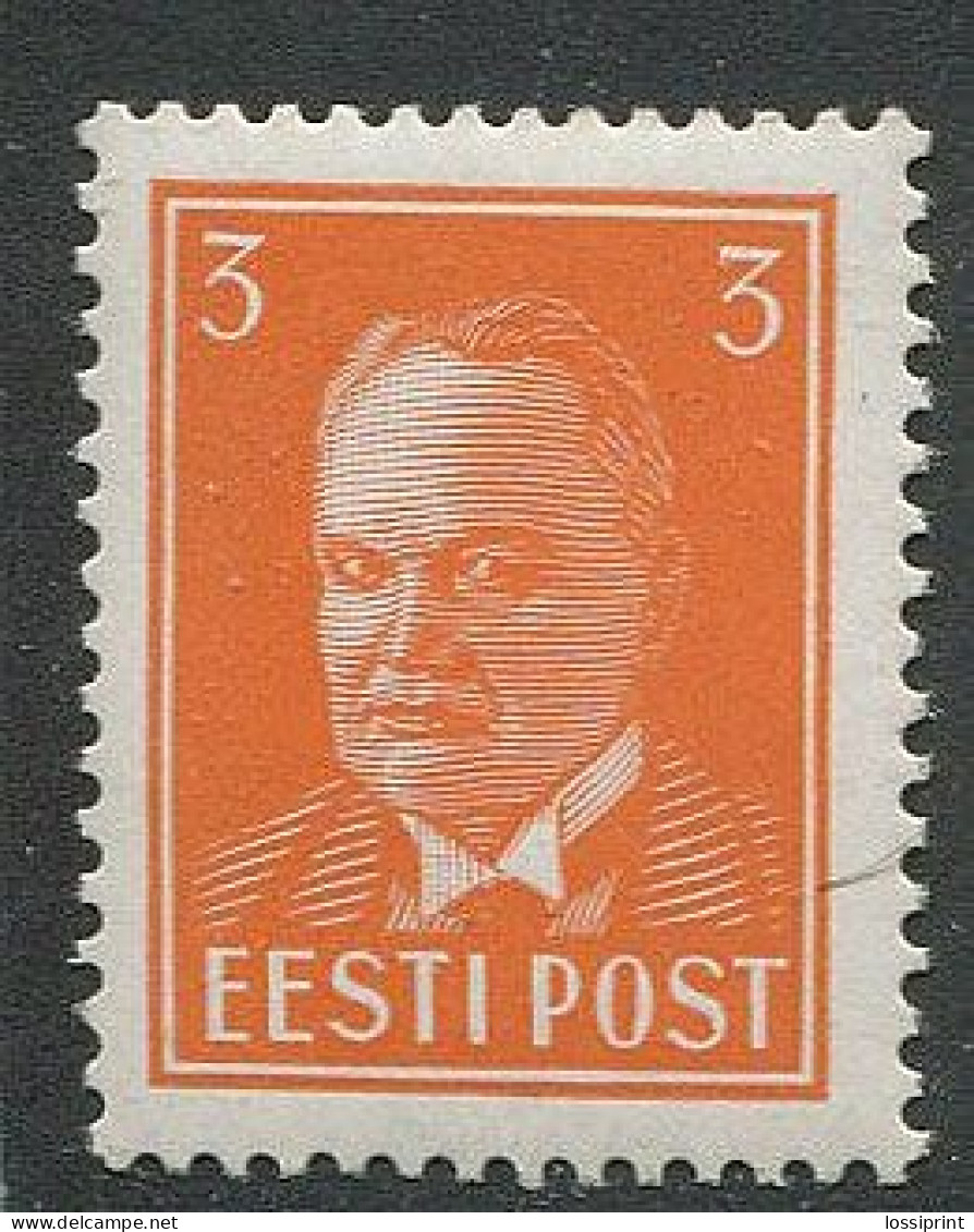 Estonia:Unused Stamp Estonian President Konstantin Päts, 3 Cents, 1940, MNH - Estonia