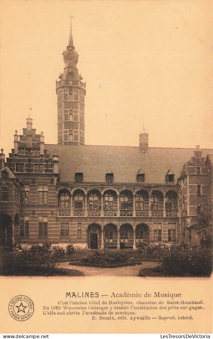 BELGIQUE - Malines - Académie De Musique - C'est L'ancien Hôtel De Busleyden - Vue Générale - Carte Postale Ancienne - Mechelen