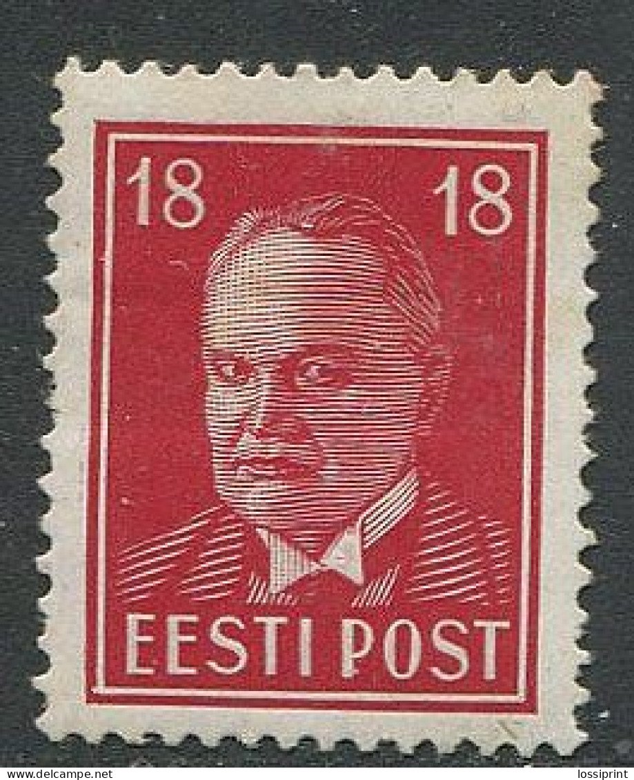 Estonia:Unused Stamp Estonian President Konstantin Päts, 18 Cents, 1939, MNH - Estland