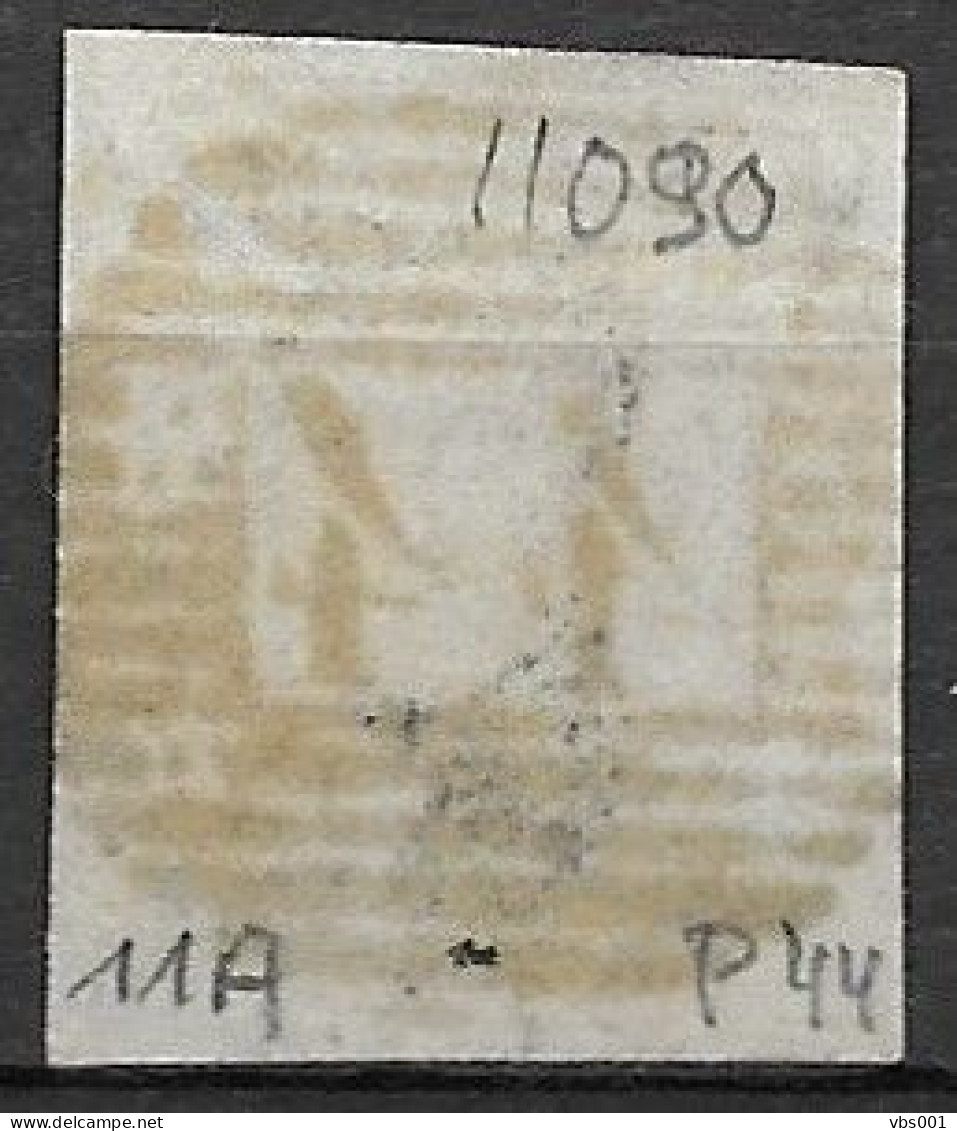 OBP11 Met 4 Randen En Met Balkstempel P44 Furnes ( Zie Scans) - 1858-1862 Medaillen (9/12)