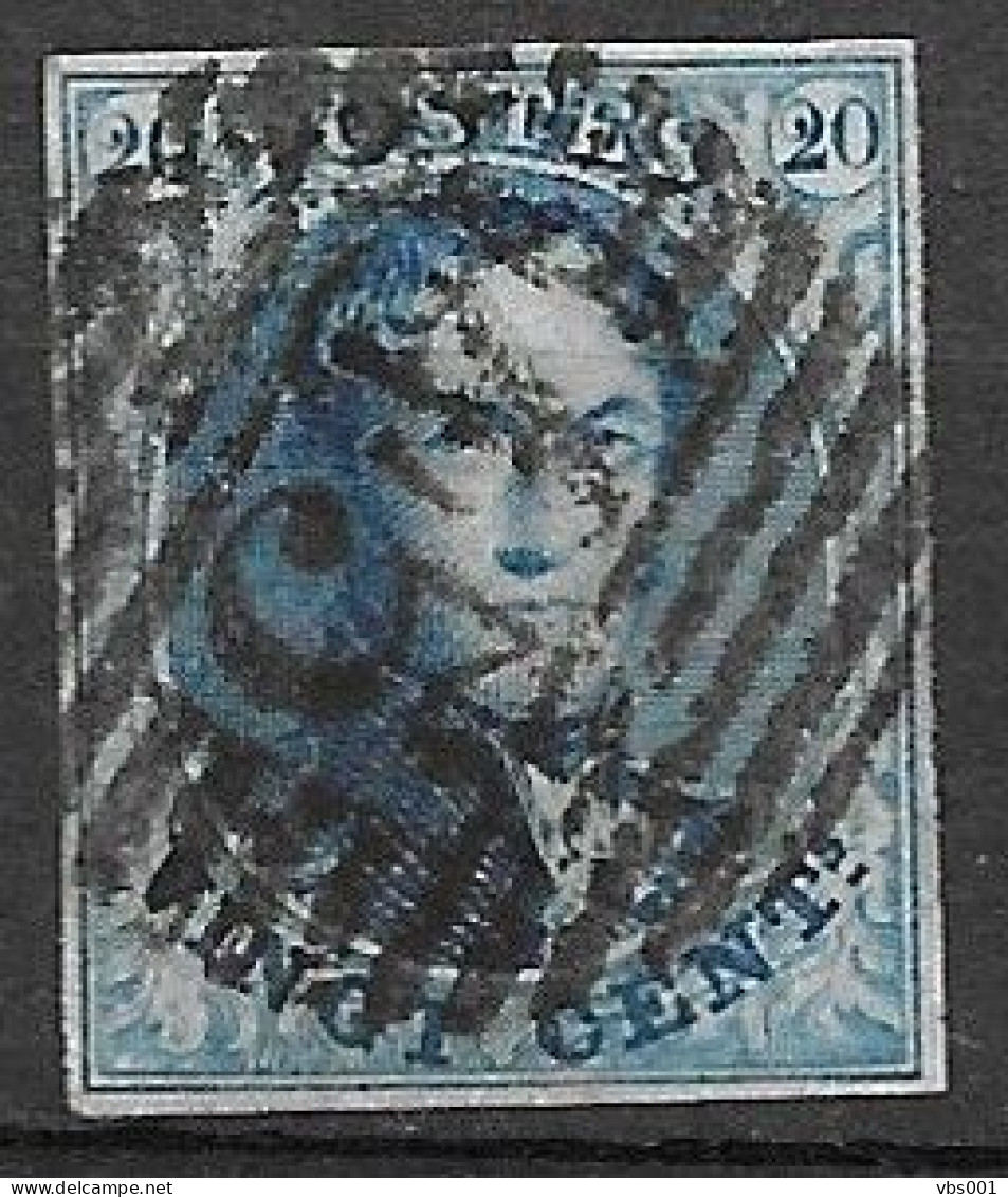 OBP11 Met 4 Randen En Met Balkstempel P45 Gand 14B ( Zie Scans) - 1858-1862 Medaillen (9/12)