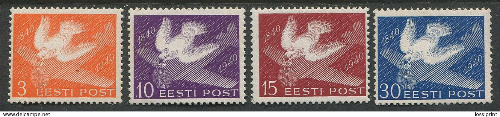 Estonia:Unused Stamps Serie Pigeons/airplanes, 1940, MNH - Estonia