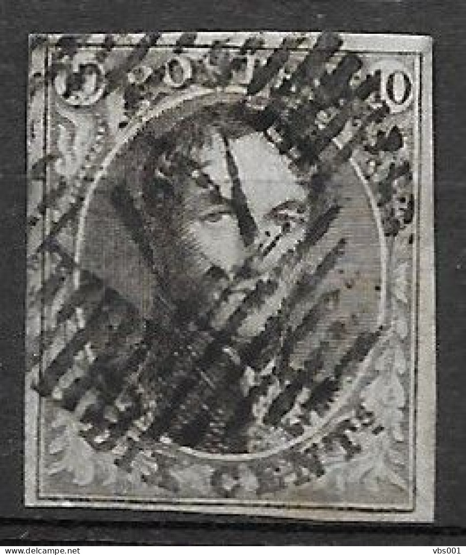 OBP10 Met 4 Randen En Met Balkstempel P47 Gembloux ( Zie Scans) - 1858-1862 Medaillen (9/12)