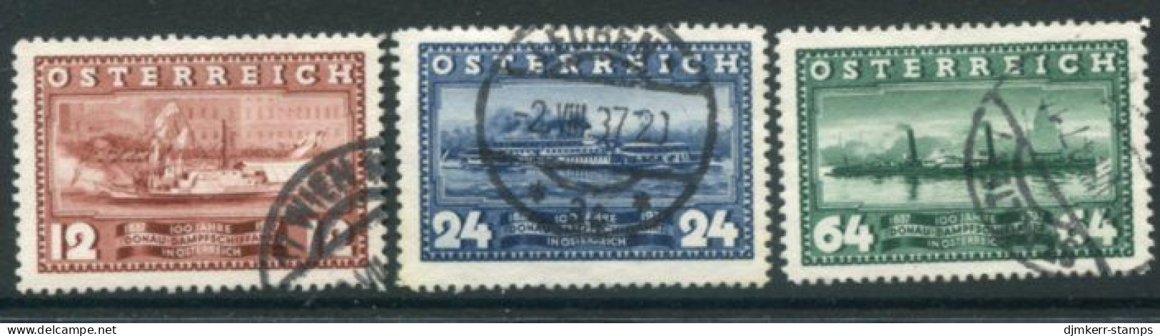 AUSTRIA 1937 Centenary Of Vienna-Linz Steamer Used.  Michel 639-41 - Used Stamps