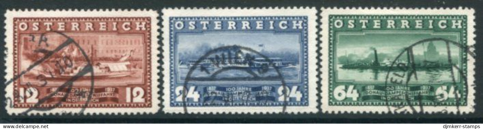 AUSTRIA 1937 Centenary Of Vienna-Linz Steamer Used.  Michel 639-41 - Used Stamps