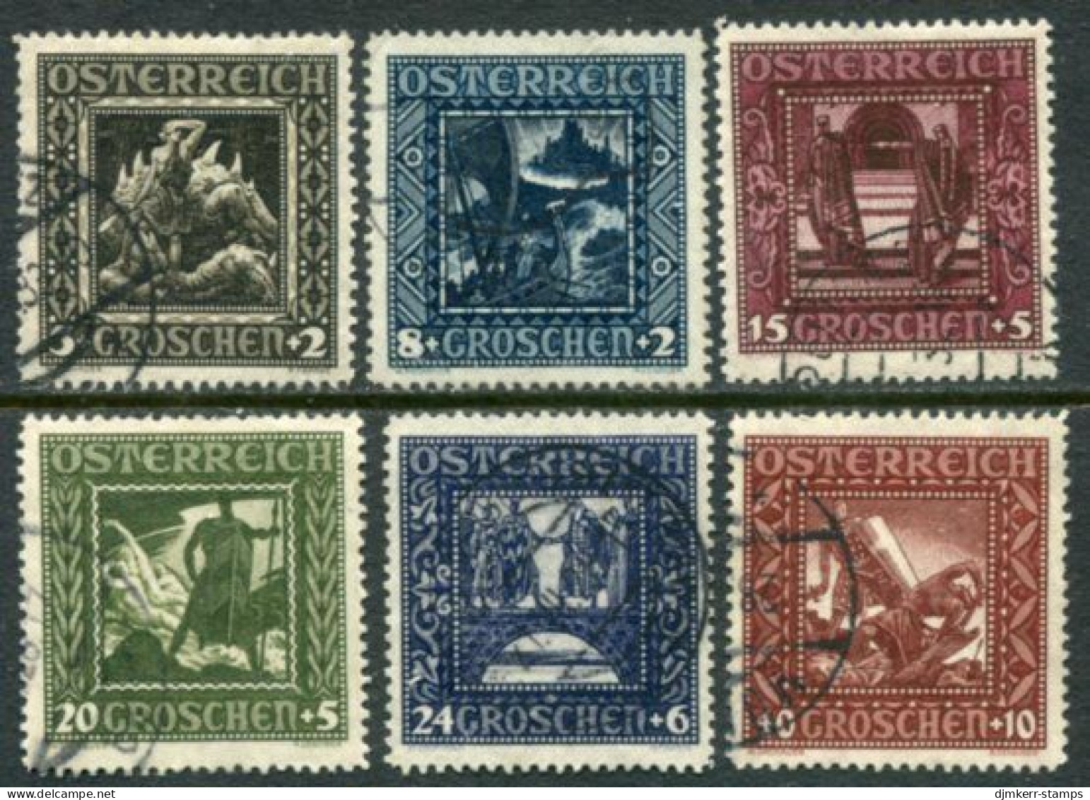 AUSTRIA 1926 Nibelung Saga Used.  Michel 488-93 - Used Stamps