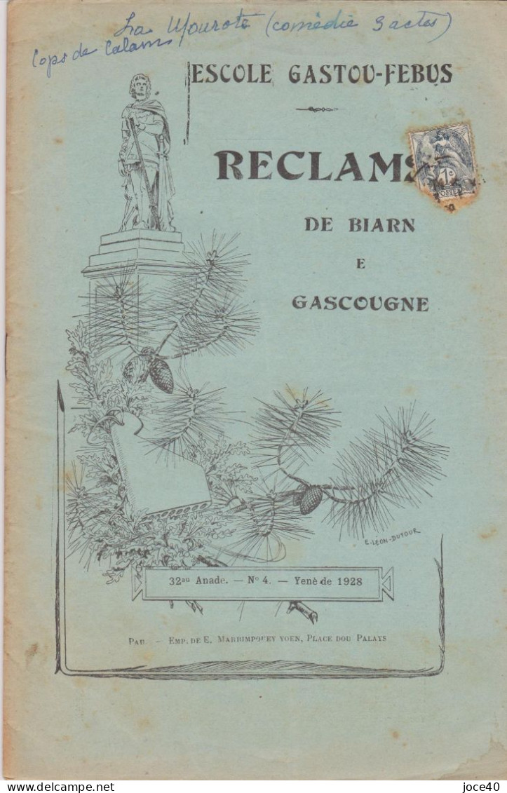 Lot De 11 Reclams De Biarn E Gascougne, Escole Gaston-Febus, De 1927-28-30 Et 1931, Revue De Félibre En Parlé Béarnais - Aquitaine