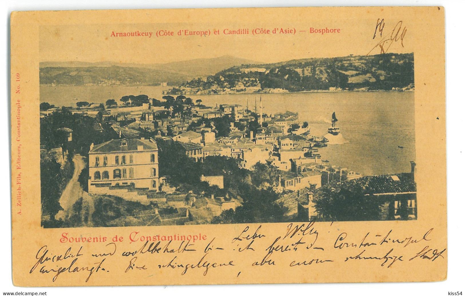TR 01 - 23618 CONSTANTINOPLE, Panorama, Litho, Turkey - Old Postcard - Used - 1899 - Turquie
