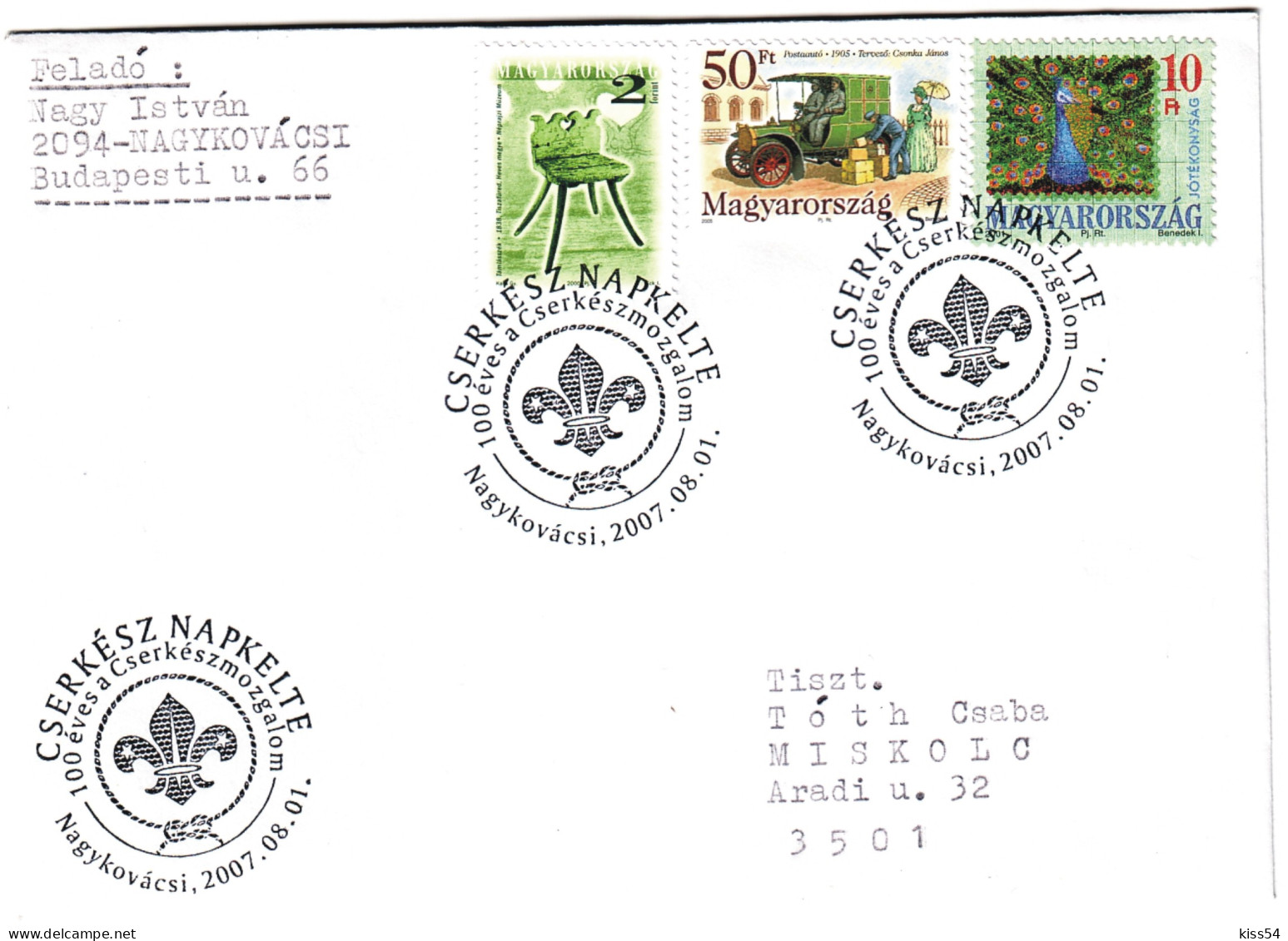 SC 19 - 388 HUNGARY, Scout - Cover - 2007 - Lettres & Documents